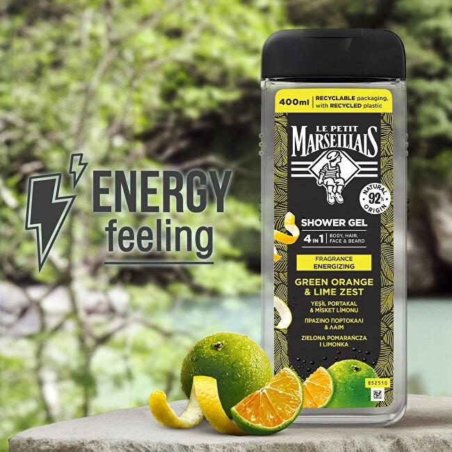 Le Petit Marseillais Dušo želė 4in1 Žalias Oranžinis & Lime Zest 400 ml