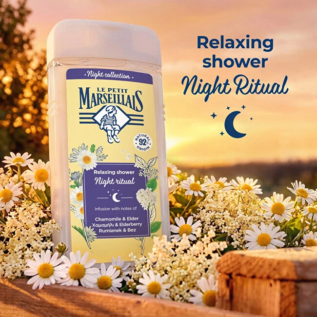 Le Petit Marseillais Dušo želė Night Collection Chamomile & Elder 650 ml