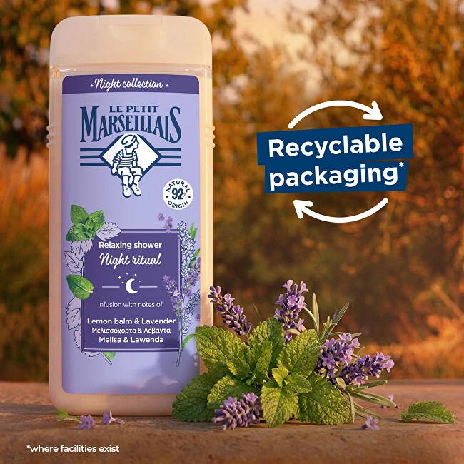 Le Petit Marseillais Dušo želė Night Collection Lemon Balm & Lavender 650 ml
