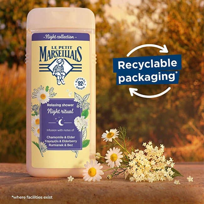 Le Petit Marseillais Dušo želė Night Collection Chamomile & Elder 650 ml