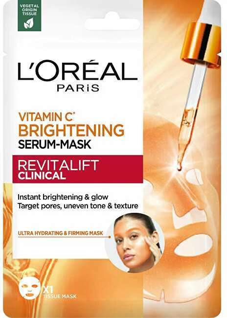 L'Oréal Paris Revitalift Clinical Vitamin C Brightening Serum-Mask Face Mask moterims, 26 g