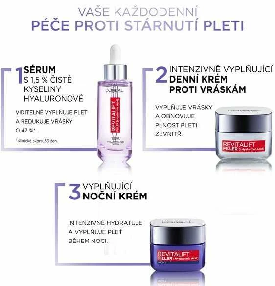 L'Oreal Paris Kasdienio kremo nuo senėjimo "RevitaLift Filler" [HA] 50 ml