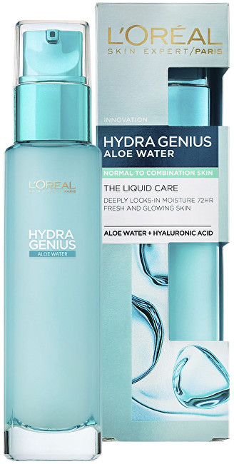 L'Oréal Paris Hydra Genius Aloe Vanduo veido drėkiklis, normaliai ir sausai odai, 70 ml