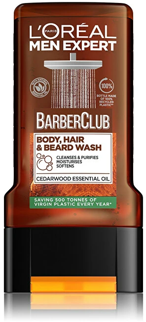 L'Oréal Paris Men Expert Barber Club Body, Hair & Beard Wash Dušo želė vyrams, 300 ml