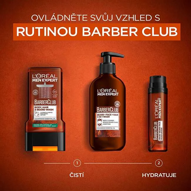 L'Oréal Paris Men Expert Barber Club Body, Hair & Beard Wash Dušo želė vyrams, 300 ml