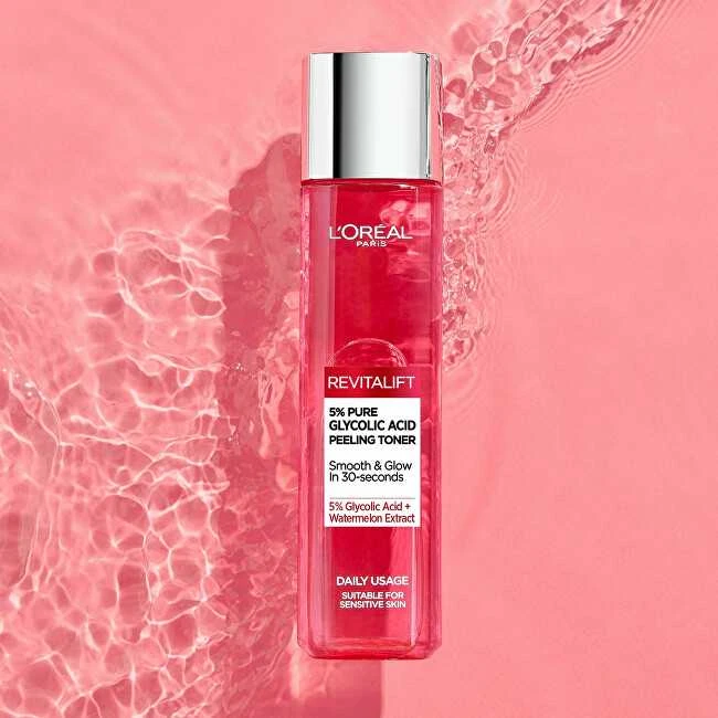 L'Oréal Paris Revitalift 5% grynos glikolio rūgšties peeling toneris veido losjonas ir purškiklis moterims, 180 ml