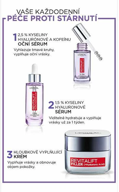 L'Oréal Paris Revitalift Filler HA 2,5% akių serumas moterims, 20 ml
