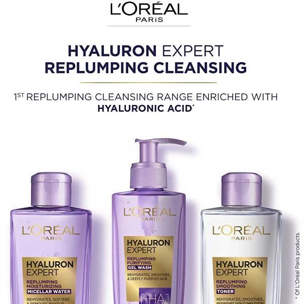 L'Oréal Paris Hyaluron Specialist Replumping Smoothing Toneris Veido losjonas ir Purškiklis moterims, 200 ml