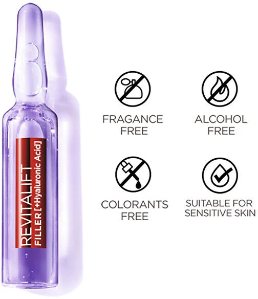 L'Oréal Paris Revitalift Filler HA 7 Day Cure abu motininiai serumai, 9,1 ml