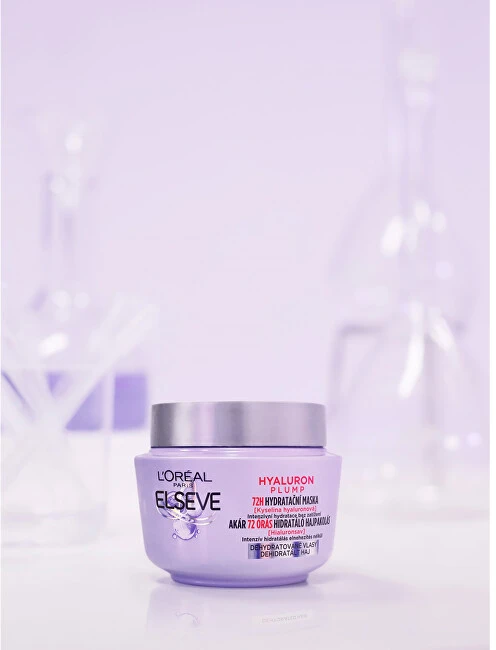 L'Oréal Paris Elseve Hyaluron Plump Moisture plaukų kaukė plaukų kaukė moterims, 300 ml