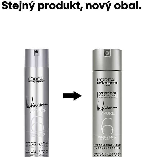 L'Oréal Professionnel Infinium Pure Minkštas plaukų lakas, 300 ml