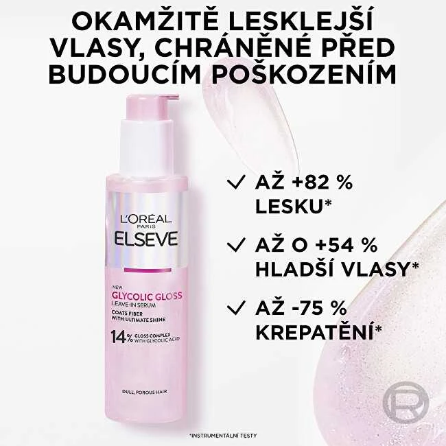 Nenuplaunamas serumas plaukams L'Oréal Paris Elseve Glycolic Gloss Leave-In, 150 ml