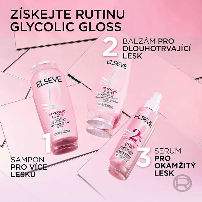 „L'Oreal“ nenuplaunamas serumas akimirksniu suteikiantis plaukų blizgesio „Elseve Glycolic Gloss“ 150 ml