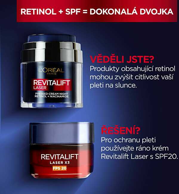 L'Oréal Paris Revitalift lazerinis Pressed-Kreminis Night Night Skin Kreminis moterims, 50 ml