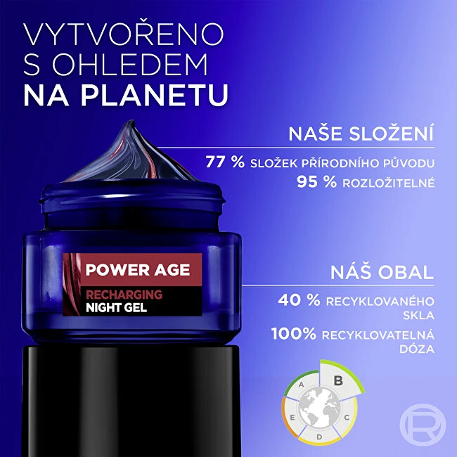 L'Oréal Paris Men Expert Power Age įkraunantis naktinis gelis veido gelis