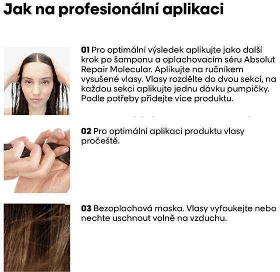 Nenuplaunama kaukė labai pažeistiems plaukams L'oreal Professionnel Absolut Repair Molecular Leave-in Mask 100ml