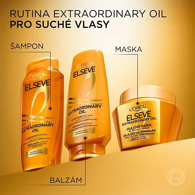 L`Oréal Paris Elseve Extraordinary Oil aliejinė kaukė sausiems plaukams, 300 ml