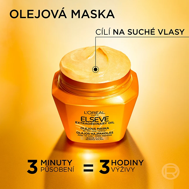 L`Oréal Paris Elseve Extraordinary Oil aliejinė kaukė sausiems plaukams, 300 ml