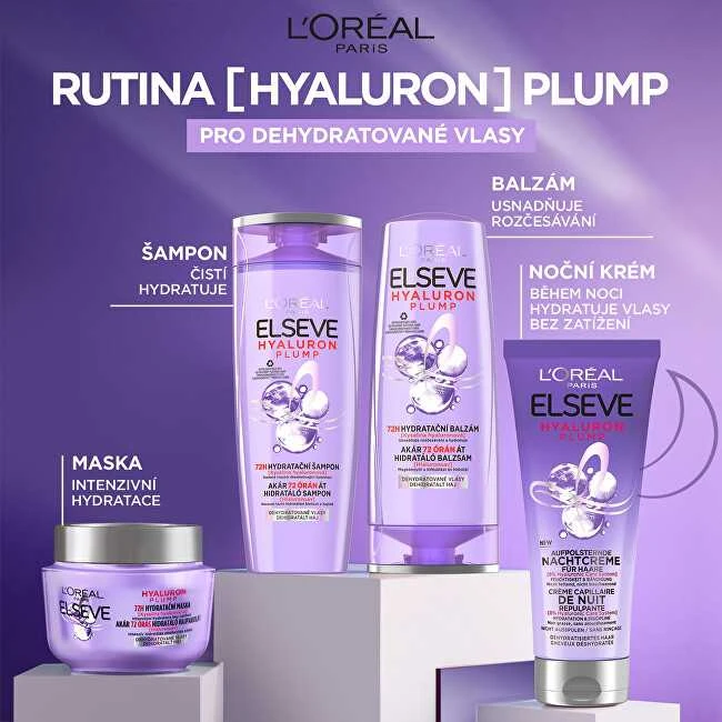 L'Oréal Paris Elseve Hyaluron Plump naktinė kreminis plaukų kaukė