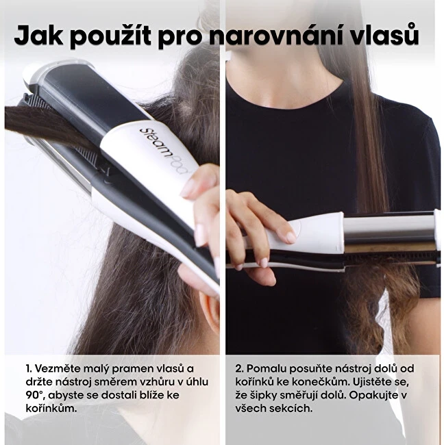 „L'Oreal Professionnel SteamPod“ elektrinis mini garinis plaukų tiesintuvas, juodas/baltas