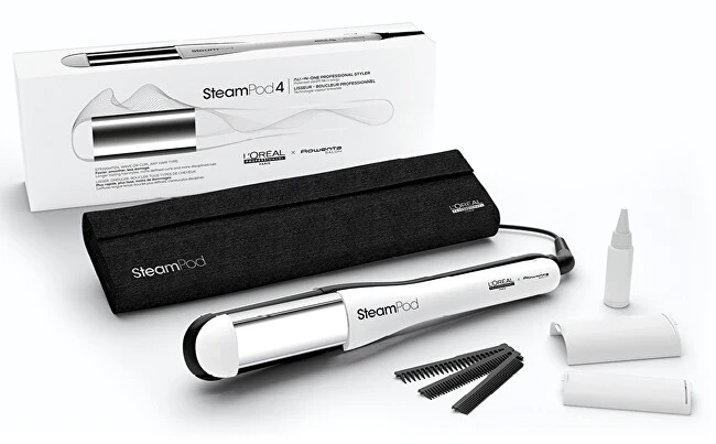 „L'Oreal Professionnel SteamPod“ elektrinis mini garinis plaukų tiesintuvas, juodas/baltas