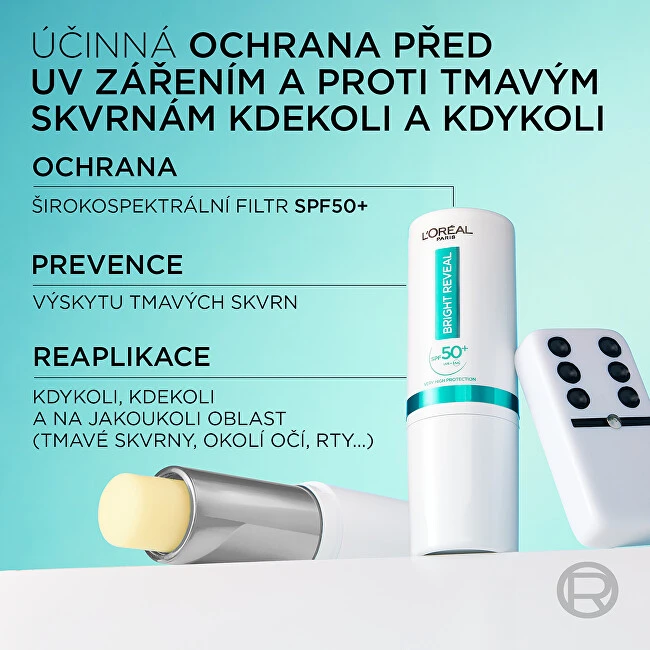 L'Oreal Apsauginė lazdelė SPF 50+ Bright Reveal (Daily UV Stick) 9 ml