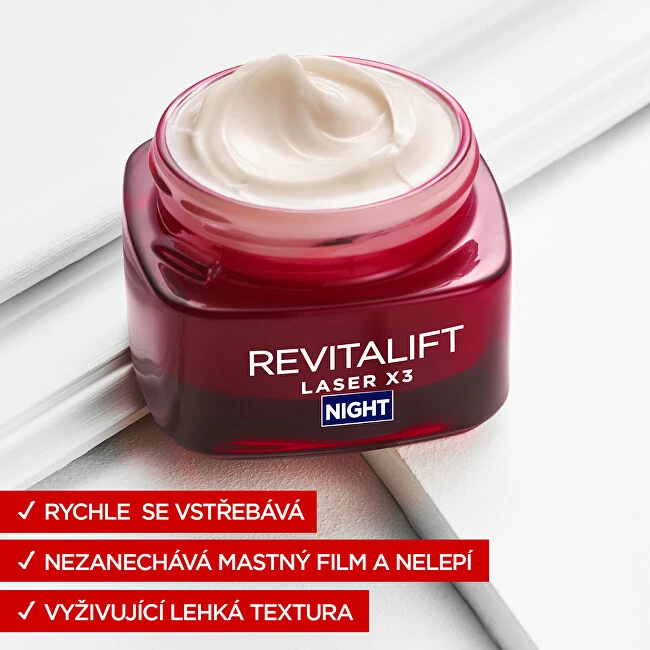 L'Oréal Paris Revitalift lazerinis X3 Night Kreminis Night Skin Kreminis moterims, 50 ml