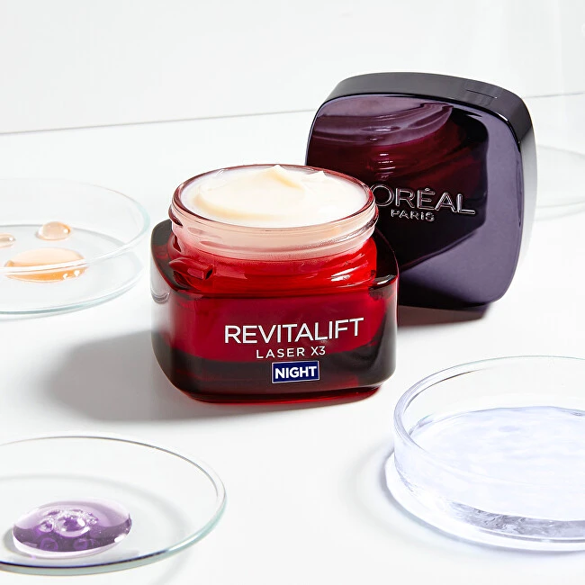 L'Oréal Paris Revitalift lazerinis X3 Night Kreminis Night Skin Kreminis moterims, 50 ml