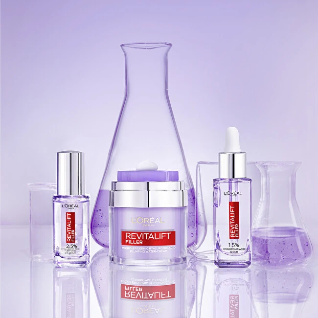 L'Oréal Paris Revitalift Filler HA Skin Serum rinkinys moterims (Facial Serum Revitalift Filler HA 1,5% 30 ml + Eye Serum Revitalift Filler HA 2,5% 20 ml)