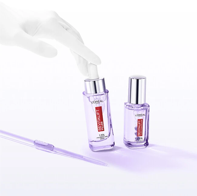 L'Oréal Paris Revitalift Filler HA Skin Serum rinkinys moterims (Facial Serum Revitalift Filler HA 1,5% 30 ml + Eye Serum Revitalift Filler HA 2,5% 20 ml)