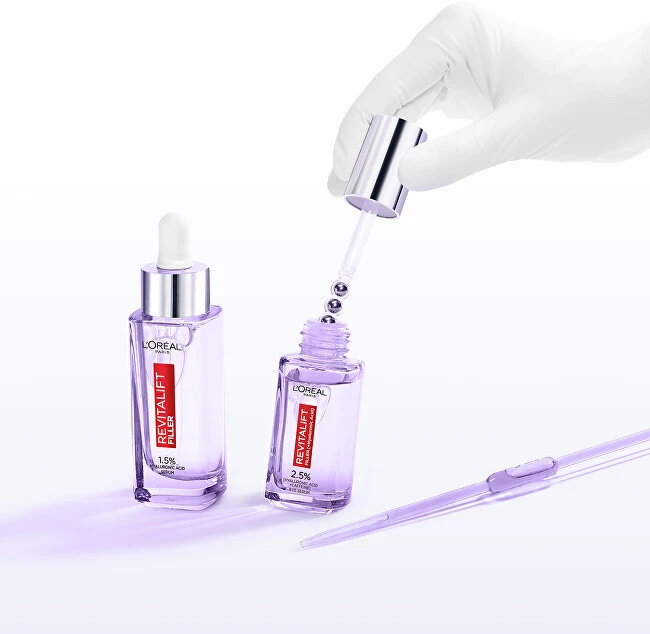 L'Oréal Paris Revitalift Filler HA Skin Serum rinkinys moterims (Facial Serum Revitalift Filler HA 1,5% 30 ml + Eye Serum Revitalift Filler HA 2,5% 20 ml)