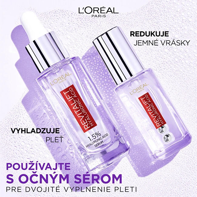 L'Oréal Paris Revitalift Filler HA Skin Serum rinkinys moterims (Facial Serum Revitalift Filler HA 1,5% 30 ml + Eye Serum Revitalift Filler HA 2,5% 20 ml)