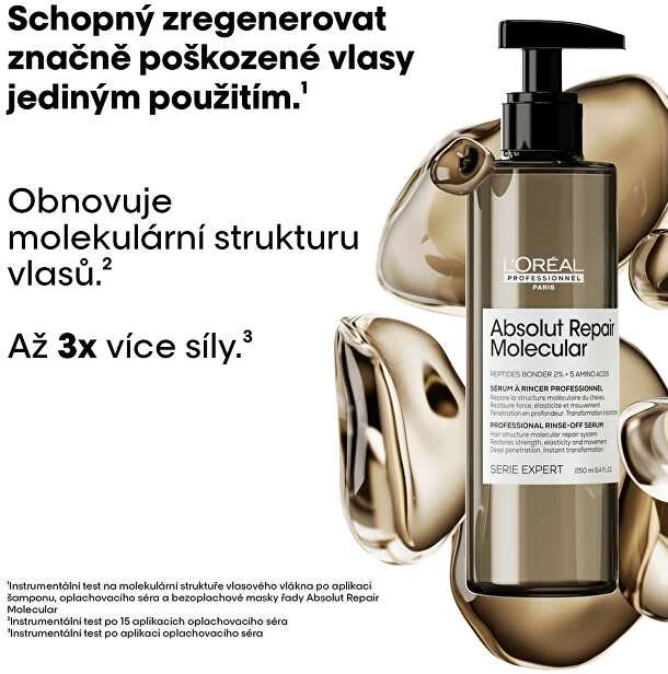 Nuplaunamas serumas labai pažeistiems plaukams L'oreal Professionnel Absolut Repair Molecular Rinse-Off Serum 250ml