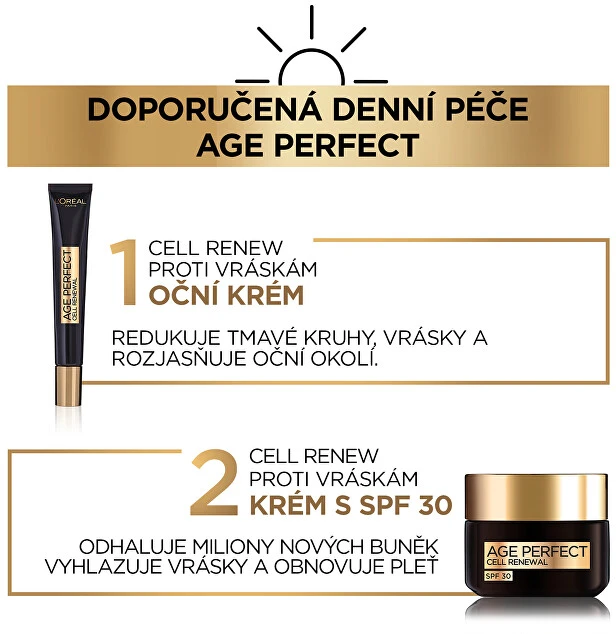 L'Oréal Paris Age Perfect Cell Renew Day Kreminis Day Kreminis moterims, 50 ml
