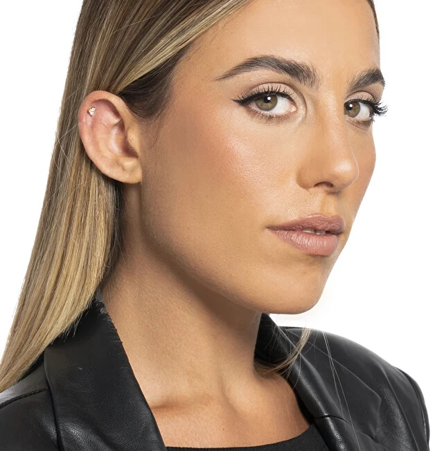Luca Barra Minimalist auksinis-plated labret with zircons PR116