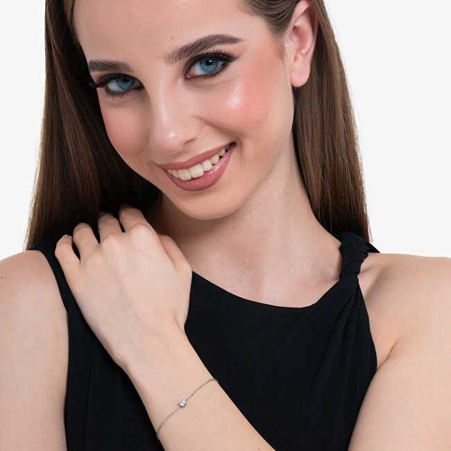 Luca Barra Minimalistinė plieninė apyrankė su skaidriu kristalu BK2805
