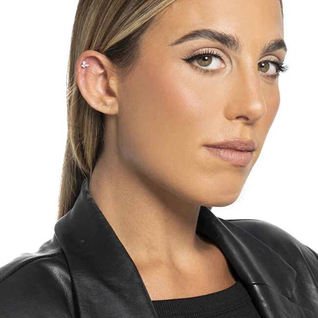 Luca Barra Single steel labret Butterfly with zircons PR136