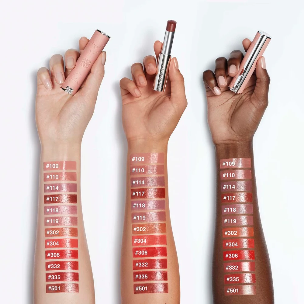 Lūpų dažai Givenchy Rose Perfecto Shine Serum Lipstick | spalva: 335 Deep Red, 3.2 g