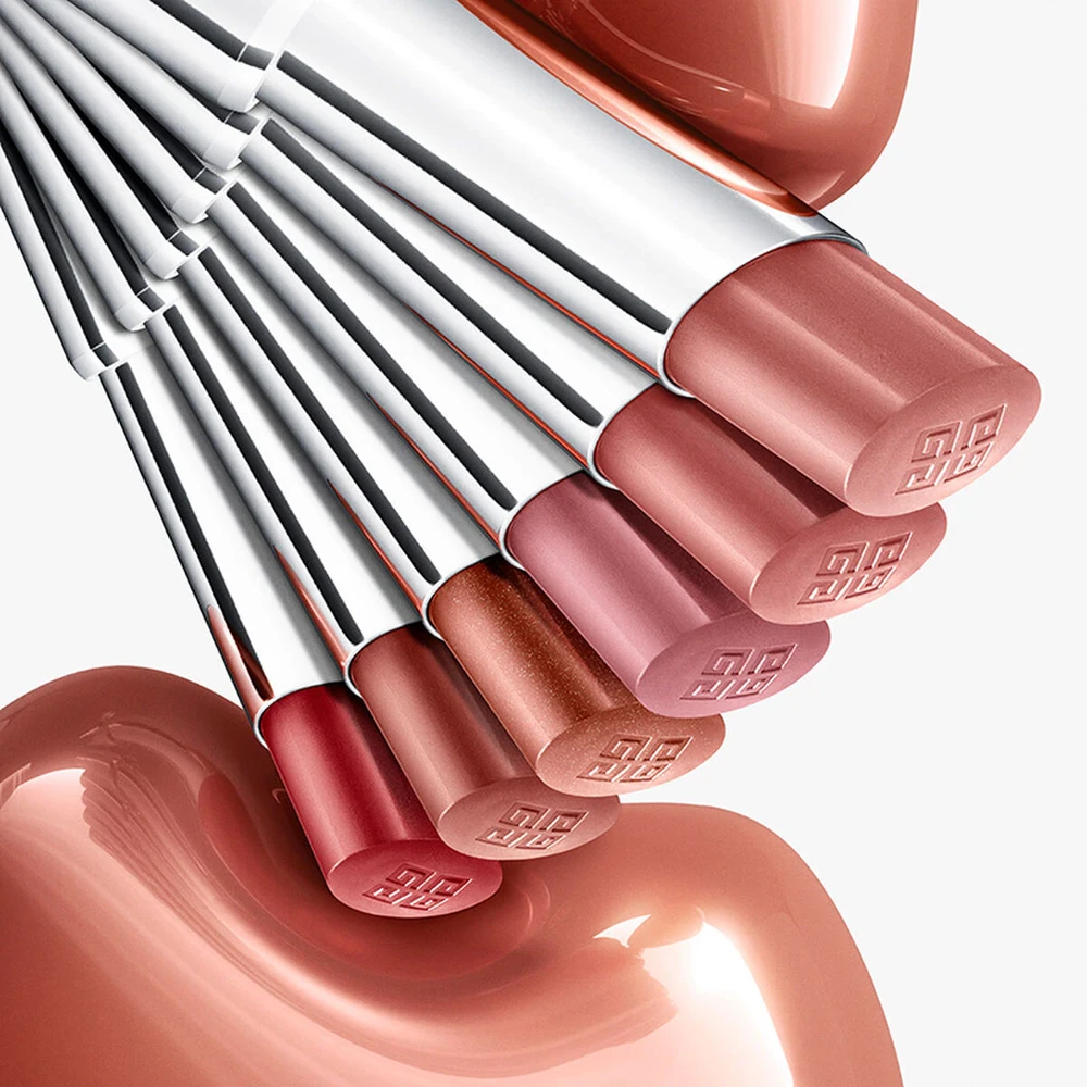 Lūpų dažai Givenchy Rose Perfecto Shine Serum Lipstick | spalva: 335 Deep Red, 3.2 g