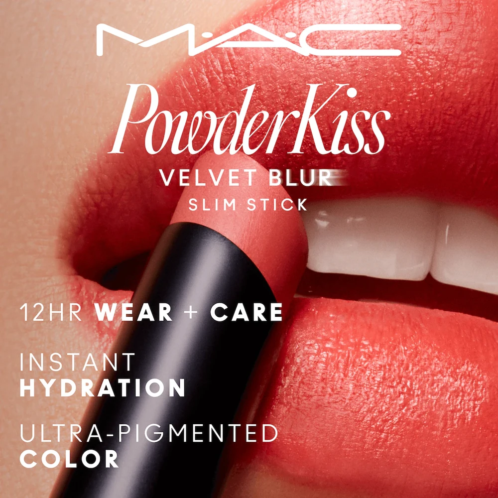 Lūpų dažai MAC Powder Kiss Velvet Blur Slim Stick, 2 g. | spalva: 892 Over The Taupe