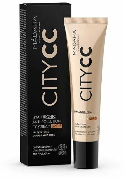 "Mádara CityCC Hyaluronic Anti-Pollution CC Kreminis Spf15 Light CC Kremas veidui 40 ml