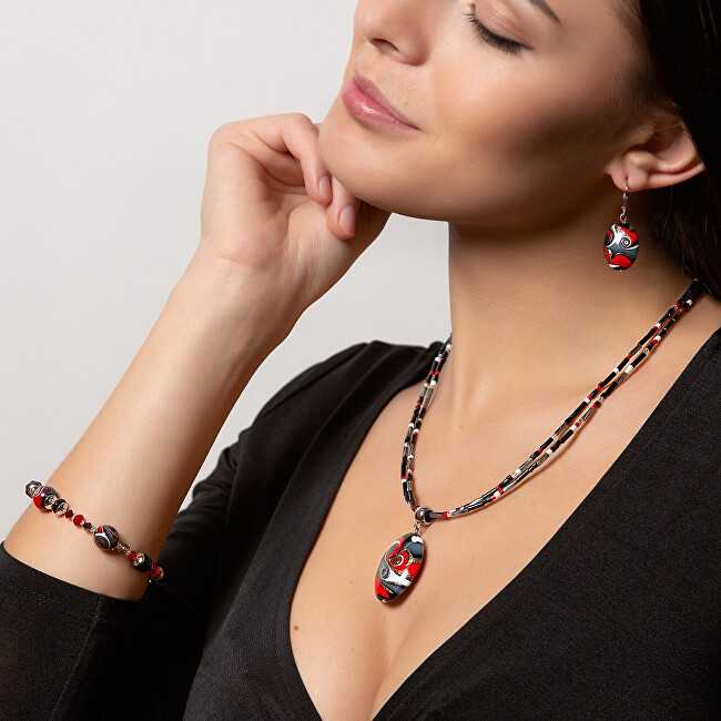 Magiškas karoliai Mayan Love su perlu Lampglas NP37