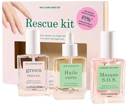 Manucurist Nagų priežiūros rinkinys „Rescue Kit“, 3 x 15 ml