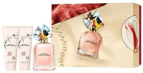 Marc Jacobs rinkinys: „Perfect“, kvapusis vanduo, moterims, 100 ml + „Perfect“, drėkinamasis, kūno losjonas, 75 ml + „Perfect“, kvapusis vanduo, moterims, 10 ml *Miniatiūrinis moterims