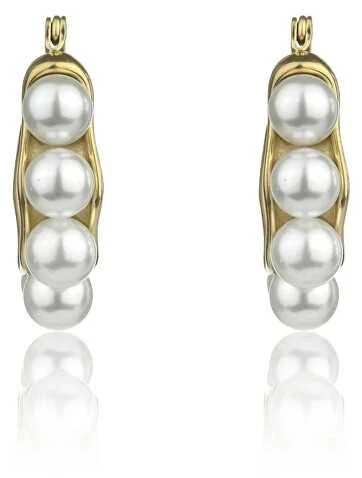 Marc Malone Žavūs perlų auskarai Angel Baltas Earrings MCE24023G