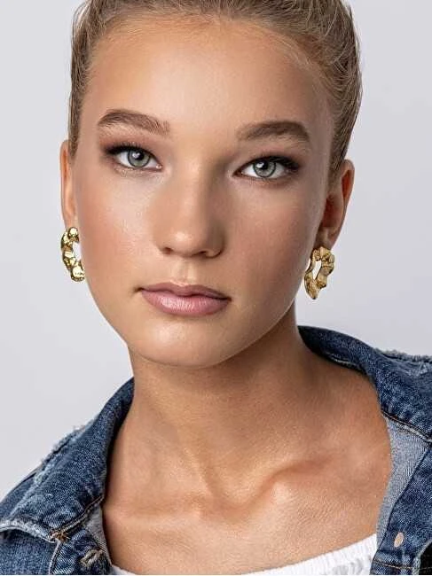 Marc Malone Dizainerio paauksuoti auskarai Haisley Gold Earrings MCE24014G