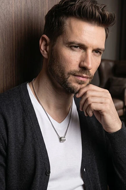 Marc Malone Elegantiškas vyriškas vėrinys su krištolais MCGN6145S
