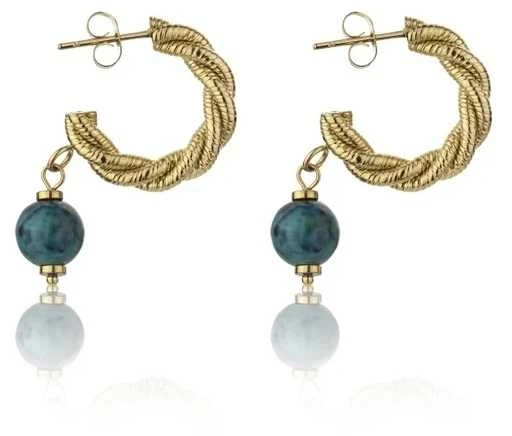Marc Malone Madingi paauksuoti auskarai Grace Žalias Earrings MCE23004G