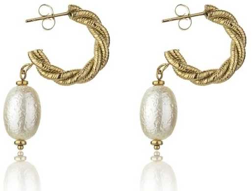 Marc Malone Gold-plated earrings with artificial pearl Grace Baltas Earrings MCE23005G