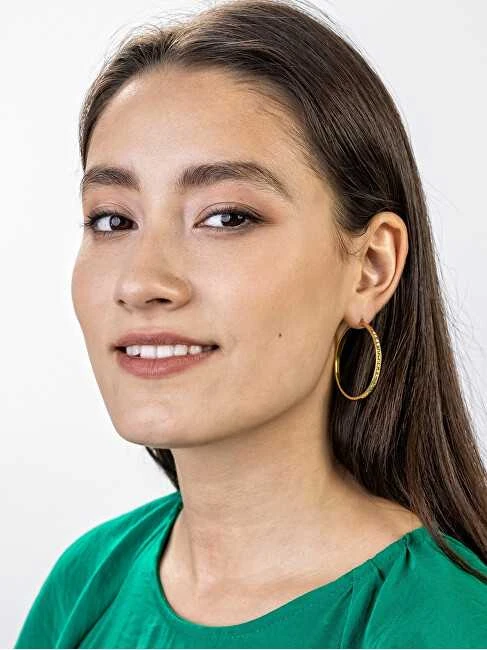 Marc Malone Paauksuoti auskarai su žiedais Addison Gold Earrings MCE23017G